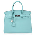 Birkin 35 Bag Fresh Blue Atoll Togo Palladium Hardware