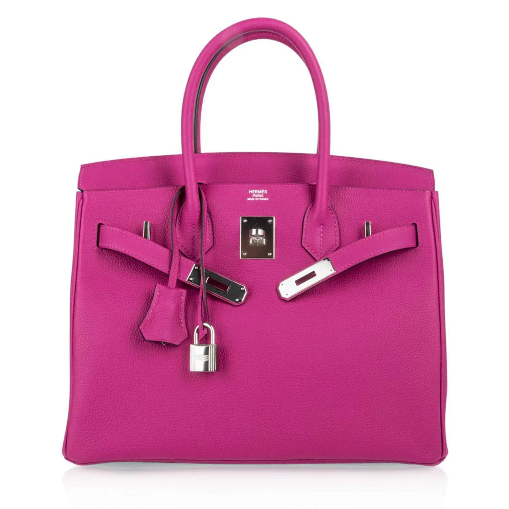Birkin 30 Bag Rose Pourpre Pink Togo Palladium