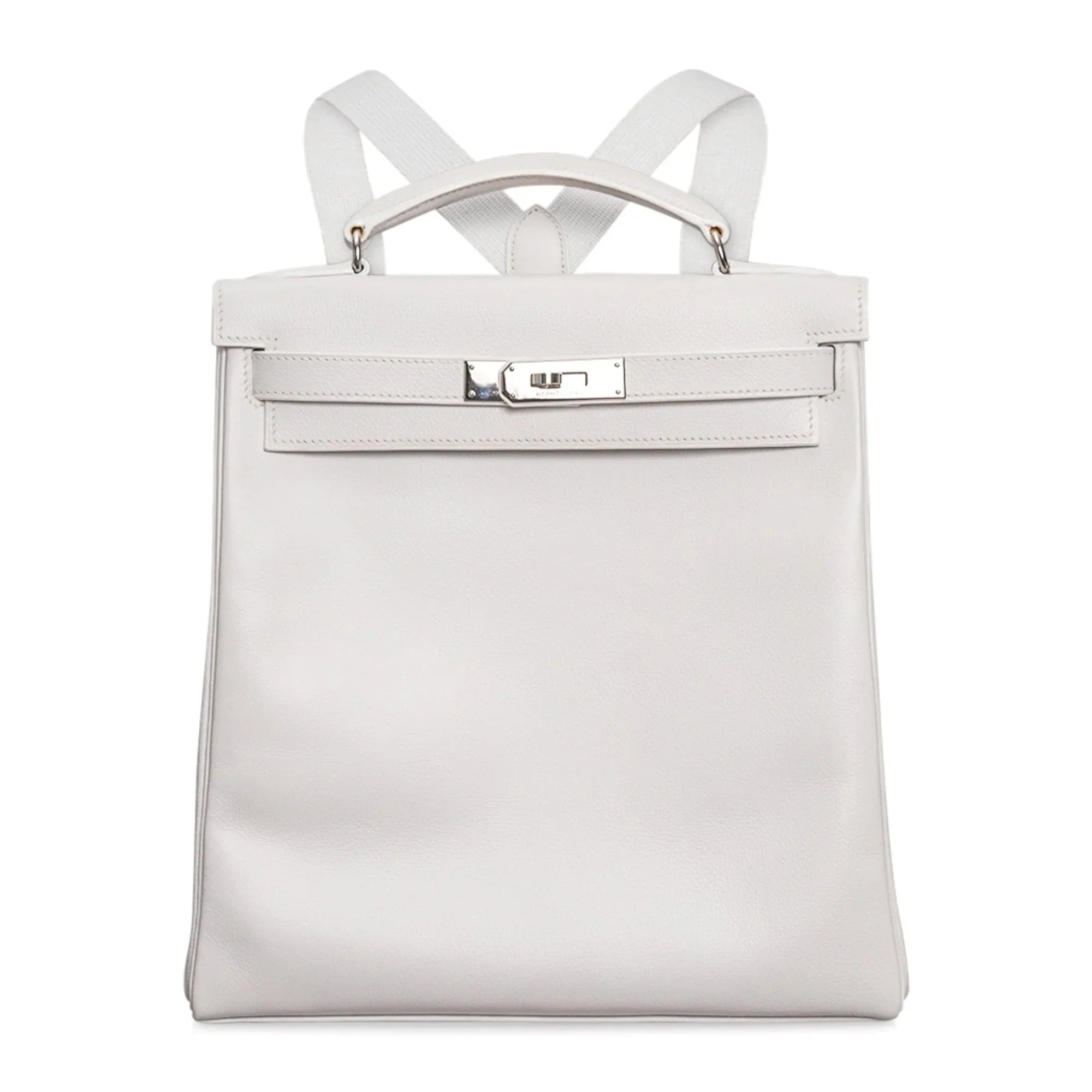 Kelly Ado 28 Bag White Evergrain Palladium Hardware
