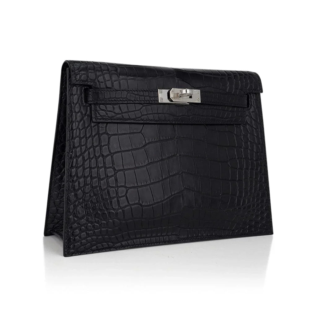 Limited Edition Kelly Danse Bag Matte Black Crocodile