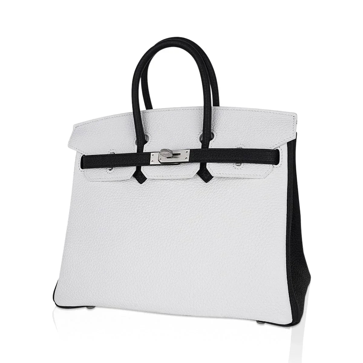 Birkin HSS 25 Bag White w/ Black Brushed Palladium Hardware