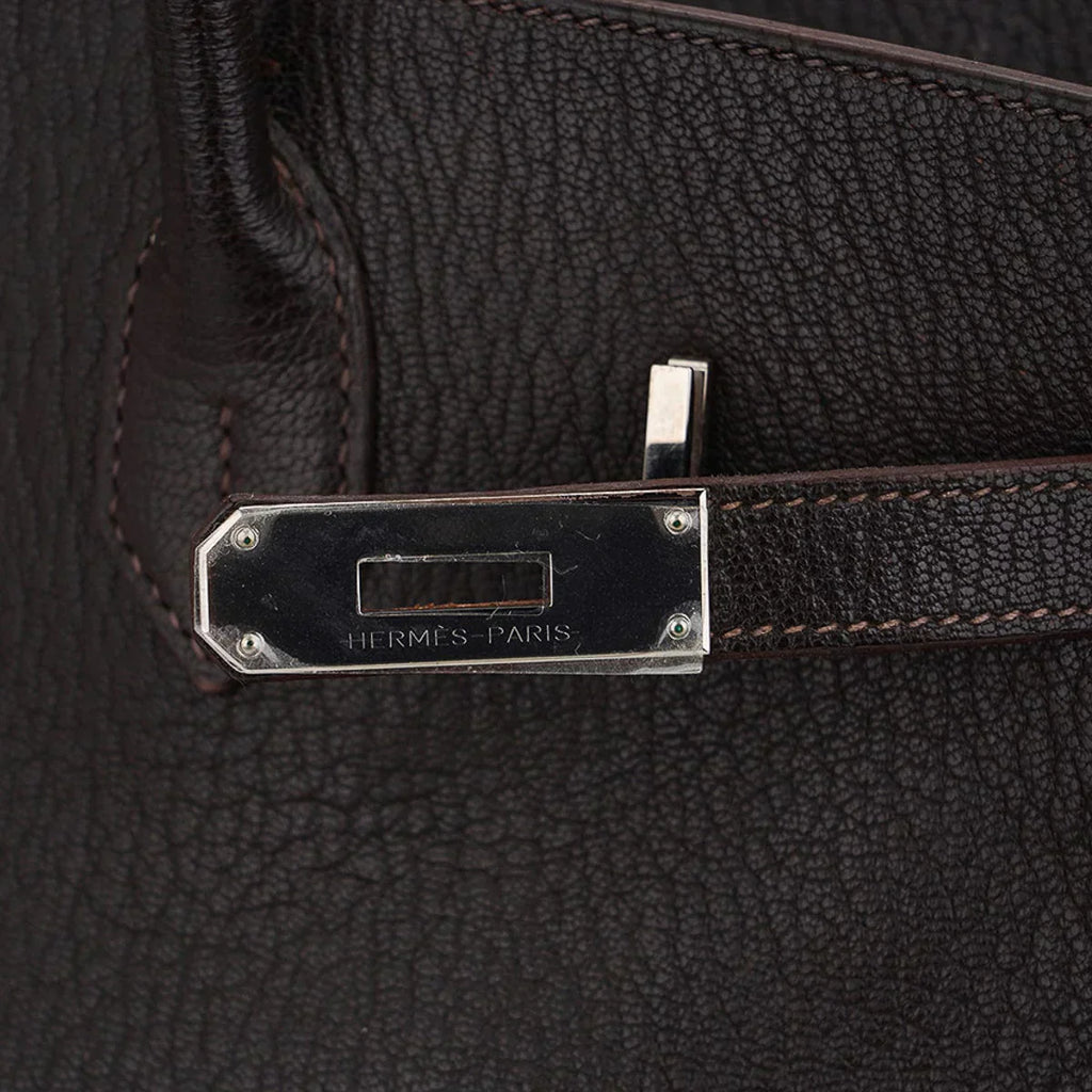 Birkin 35 Bag Cocoan Brown Chevre Leather with Palladium Hardware