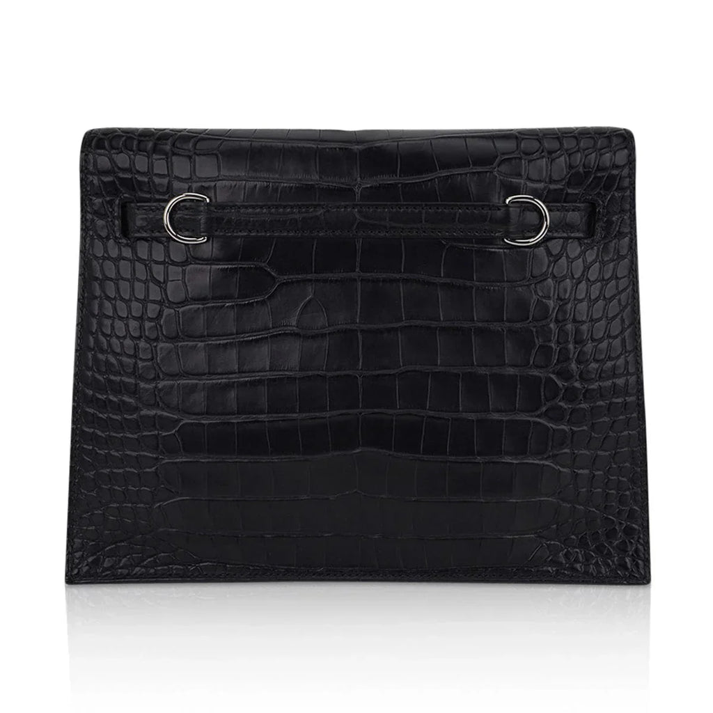 Limited Edition Kelly Danse Bag Matte Black Crocodile