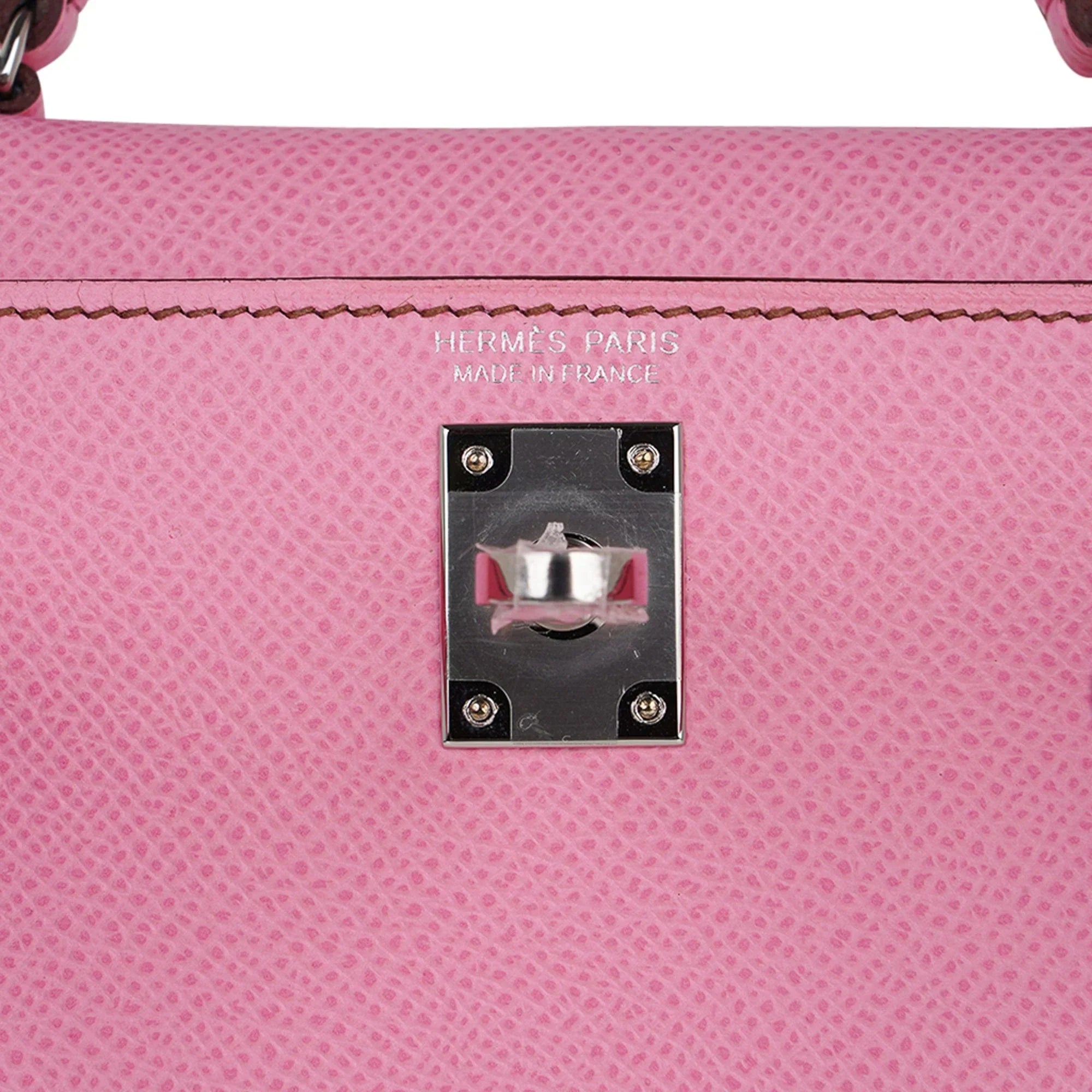 Mini Kelly 20 Sellier Bag in 5P Pink Bubblegum Epsom Leather with Palladium Hardware