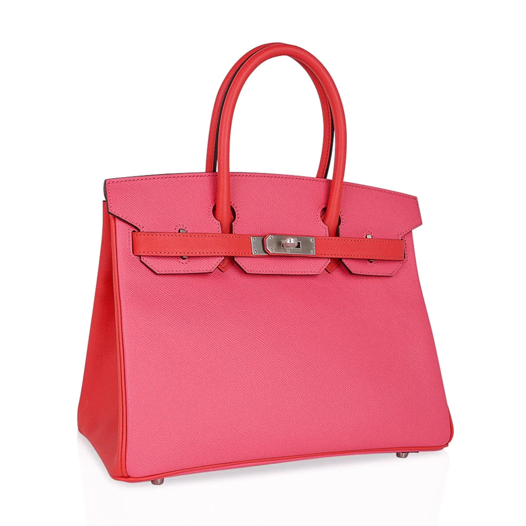 Special Order HSS Birkin 30 Bag Rose Azalee & Rose Jaipur Epsom with Brushed Palladium Hardware