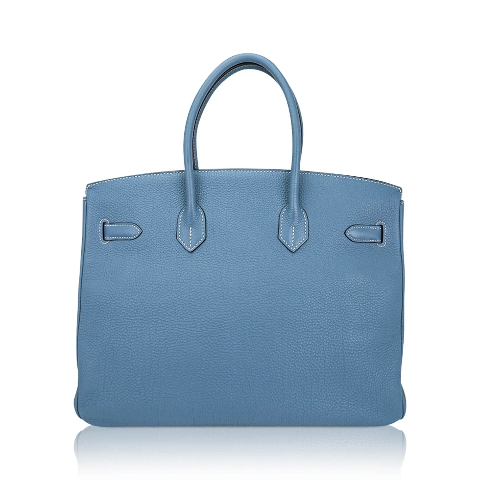Birkin 35 Bag Blue Jean Togo Leather with Palladium Hardware
