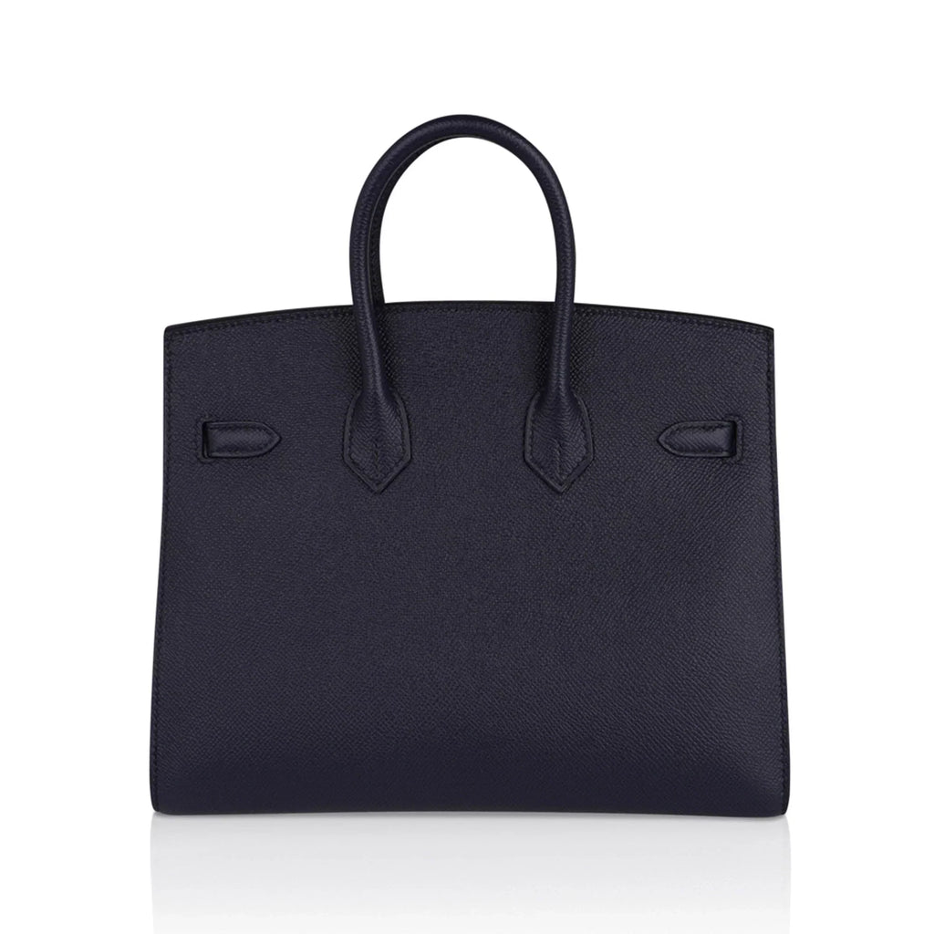 Birkin Sellier 25 Bag Blue Indigo Epsom Leather with Palladium Hardware