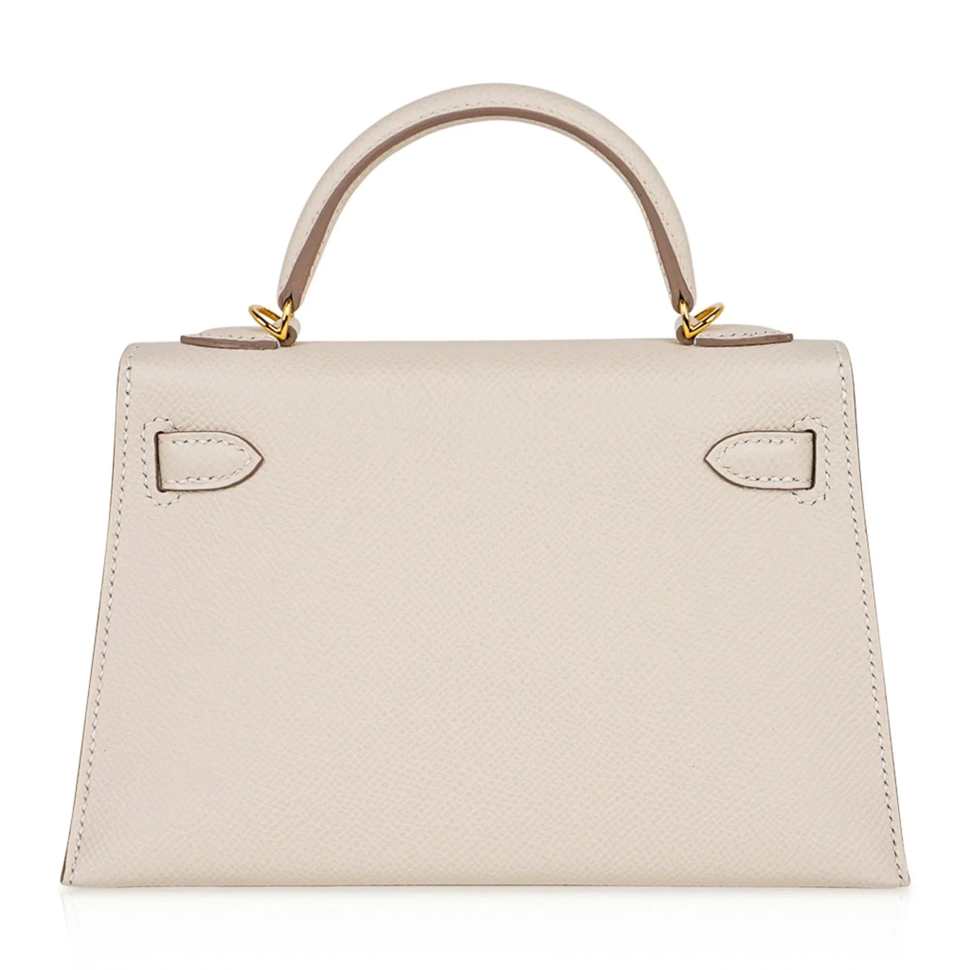 Kelly 20 Mini Sellier Bag Craie Epsom Leather Gold Hardware New w/Box