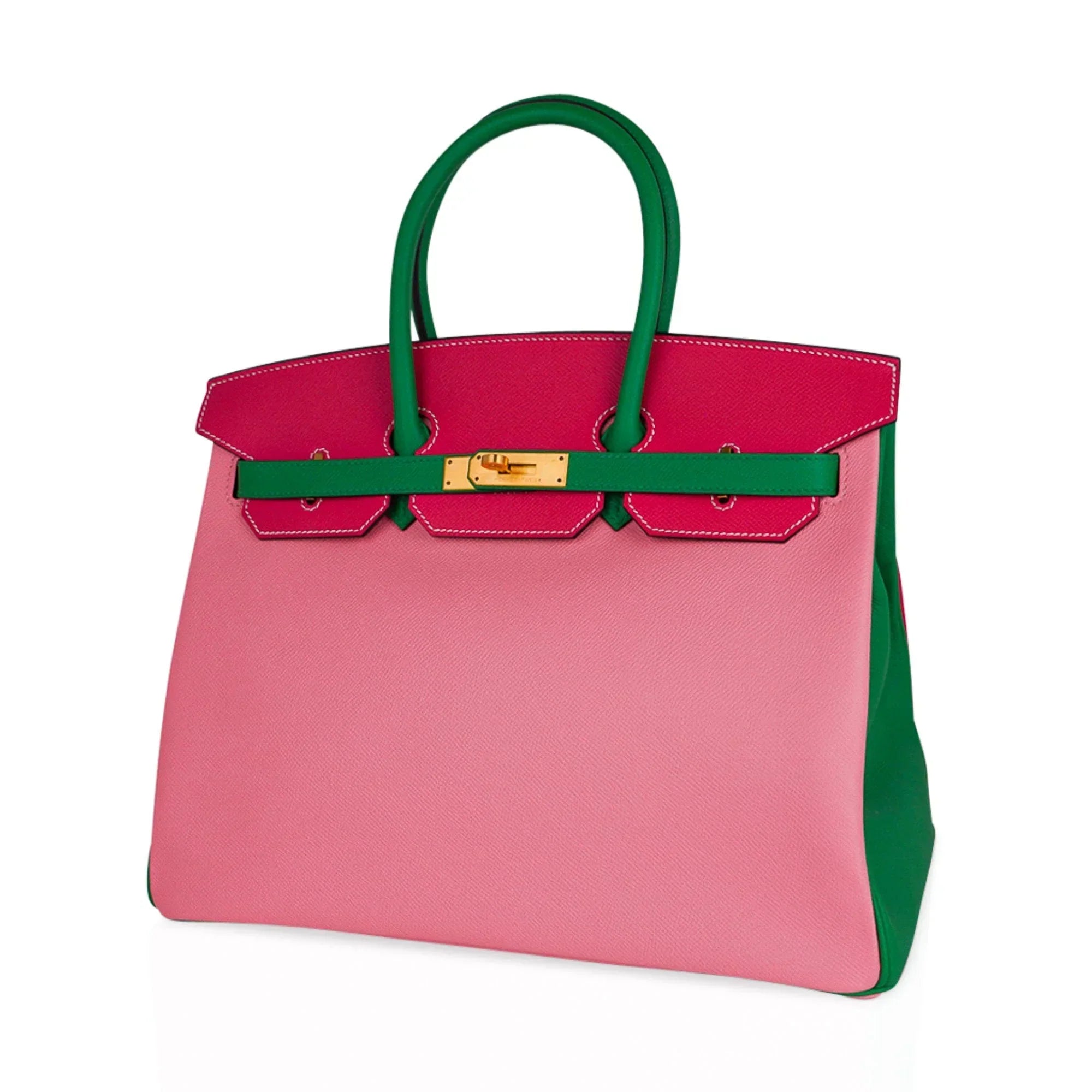 Birkin 35 HSS Bag Rose Confetti/Rose Tyrien/Bamboo Brushed Gold Hardware