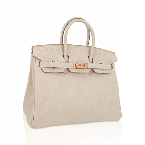 Birkin 25 Bag Craie Togo Leather with Rose Gold Hardware