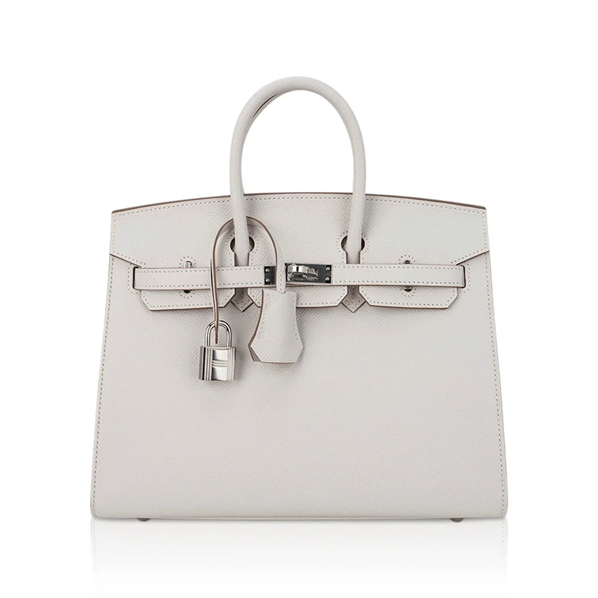 Birkin Sellier 25 Bag Gris Pale Epsom Leather with Palladium Hardware