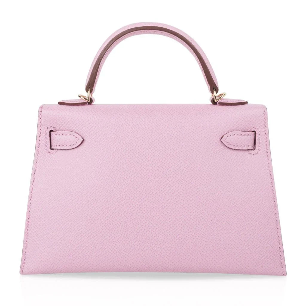 Kelly 20 Mini Sellier Bag Mauve Sylvestre Epsom Permabrass Hardware
