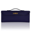 Kelly Cut Bag Blue Encre Swift with Gold Hardware