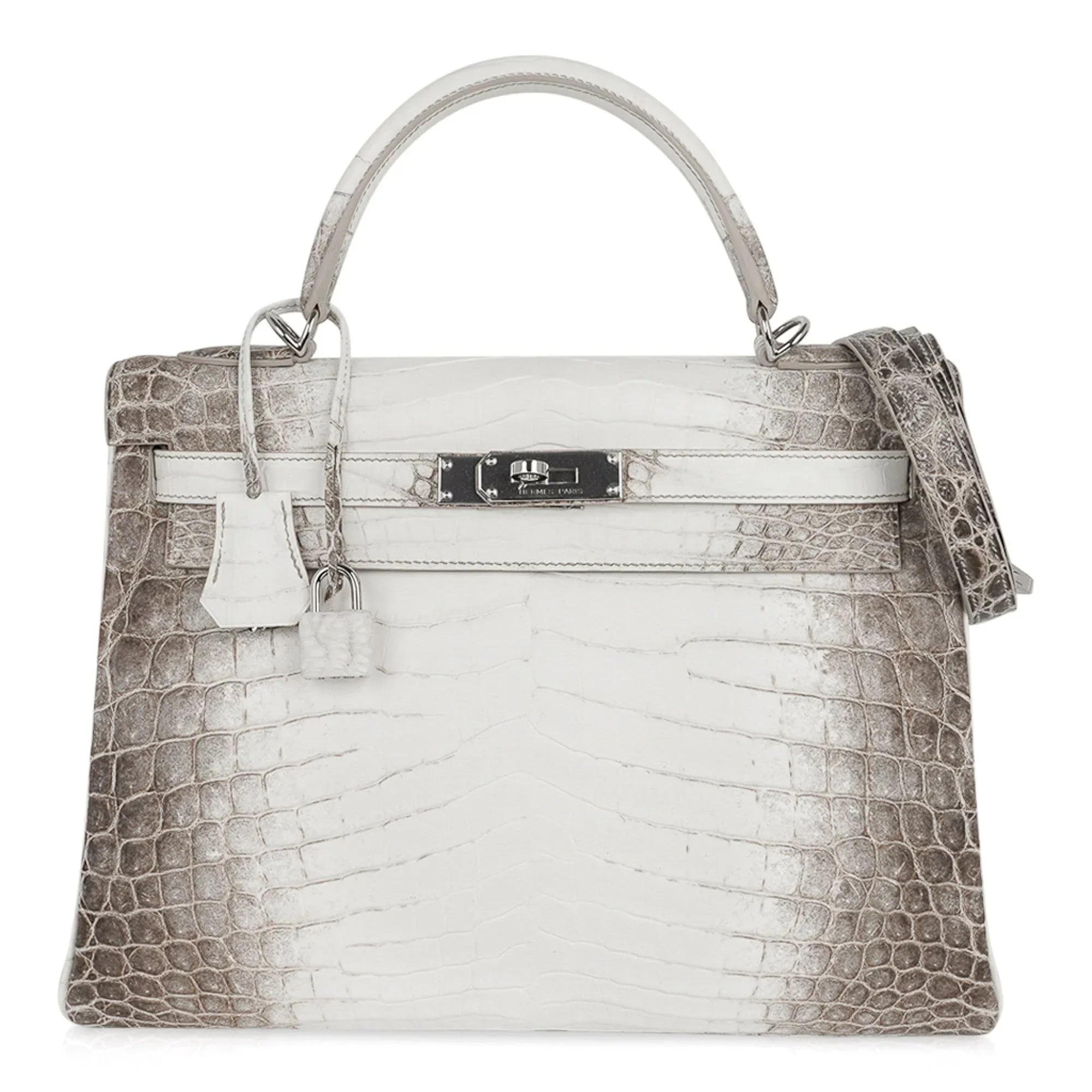 Limited Edition Kelly 32 Bag Himalaya Crocodile with Palladium Hardware