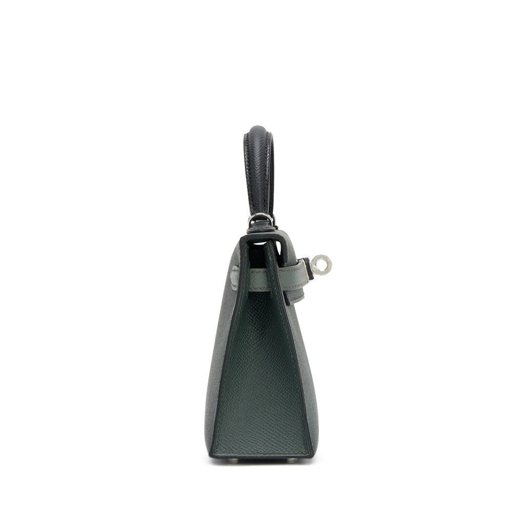Kelly 20 II Vert Amande and Black Epsom Mini Palladium Hardware