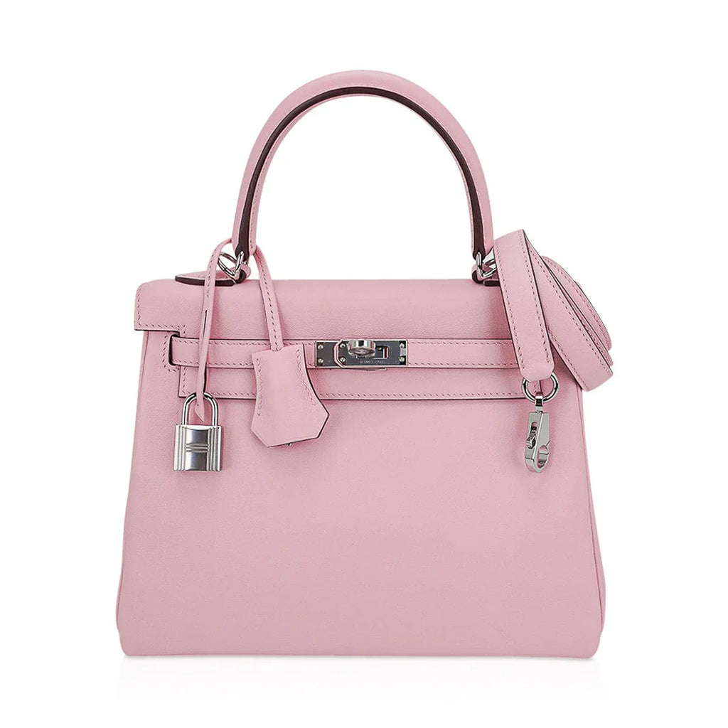 Kelly 25 Bag Rose Sakura Swift Leather with Palladium Hardware