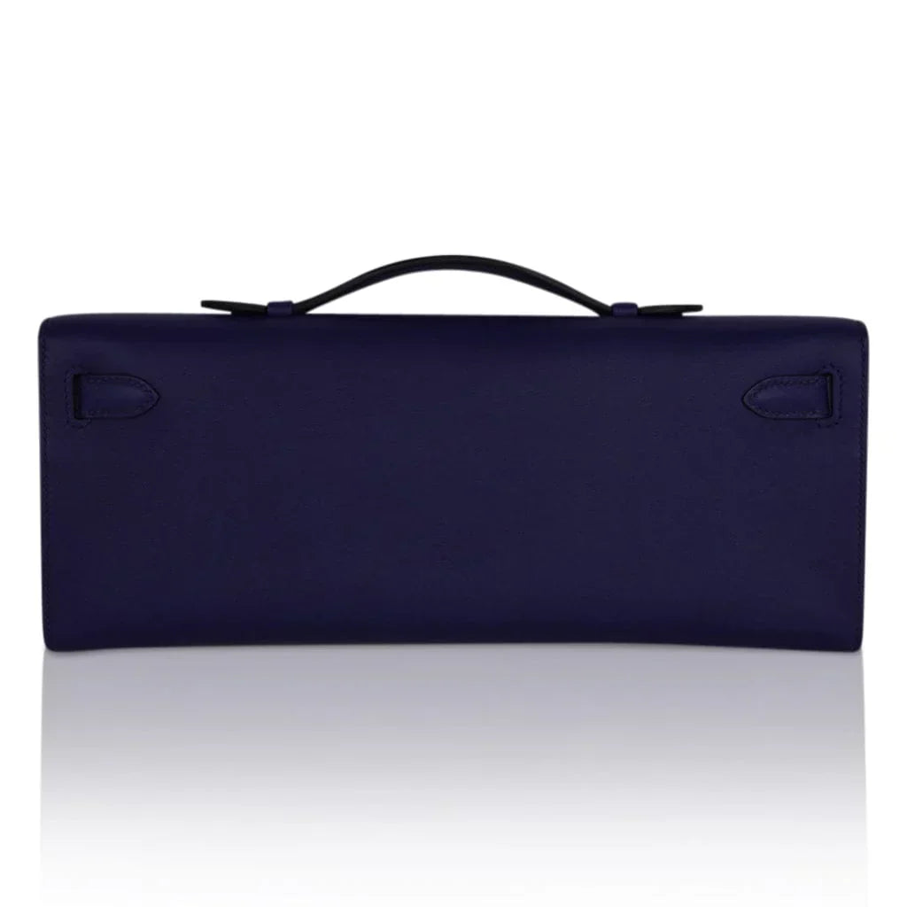 Kelly Cut Bag Blue Encre Swift with Gold Hardware